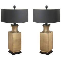 Pair of Table Lamps in Bronze by Marbro Lighting