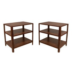 Pair of 3 Tier Tables in Mahogany by Edward Wormley
