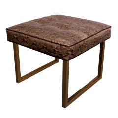 Bench with Seat in Purple Python and Brushed Bronze Legs