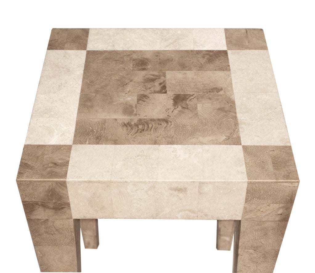 Side Table Clad in Fossilized Coral