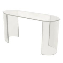 Console Table in Thick Molded Acrylic by Karl Springer