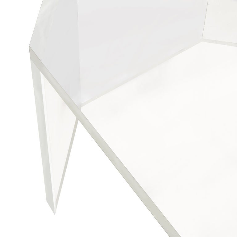 Coffee Table in Thick Lucite by Karl Springer