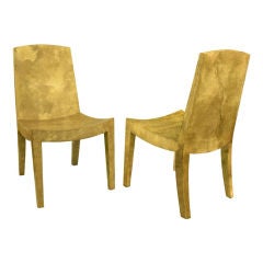 Set of 4 Chairs Covered in Goatskin by Lorin Marsh