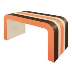 Waterfall Desk with Striped Laminate Design