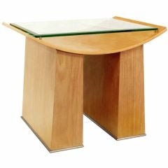 End Table in Oak with Glass Top by Jay Spectre 5