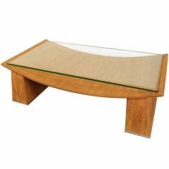 Coffee Table in Oak  with Glass Top by Jay Spectre