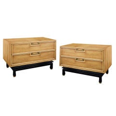 Pair of Asian Style Mahogany Bedside Tables by Martinsville