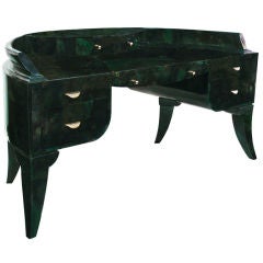 Large Impressive Curved Desk in Lacquered Abalone