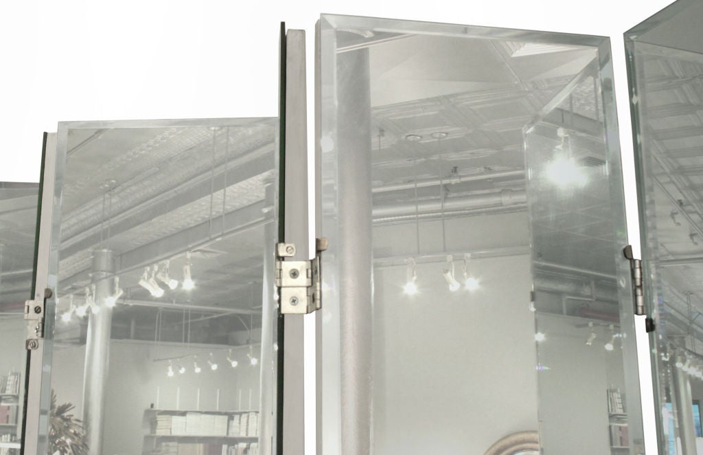 Large 8 Panel Screen with Beveled Mirrors, 1960's