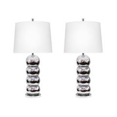 Pair of Polished Chrome Sphere Table Lamps 1970's