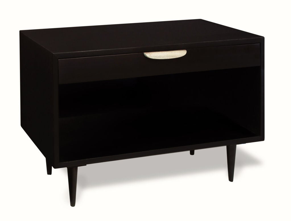Elegant Bedside Tables in Dark Mahogany by Harvey Probber
