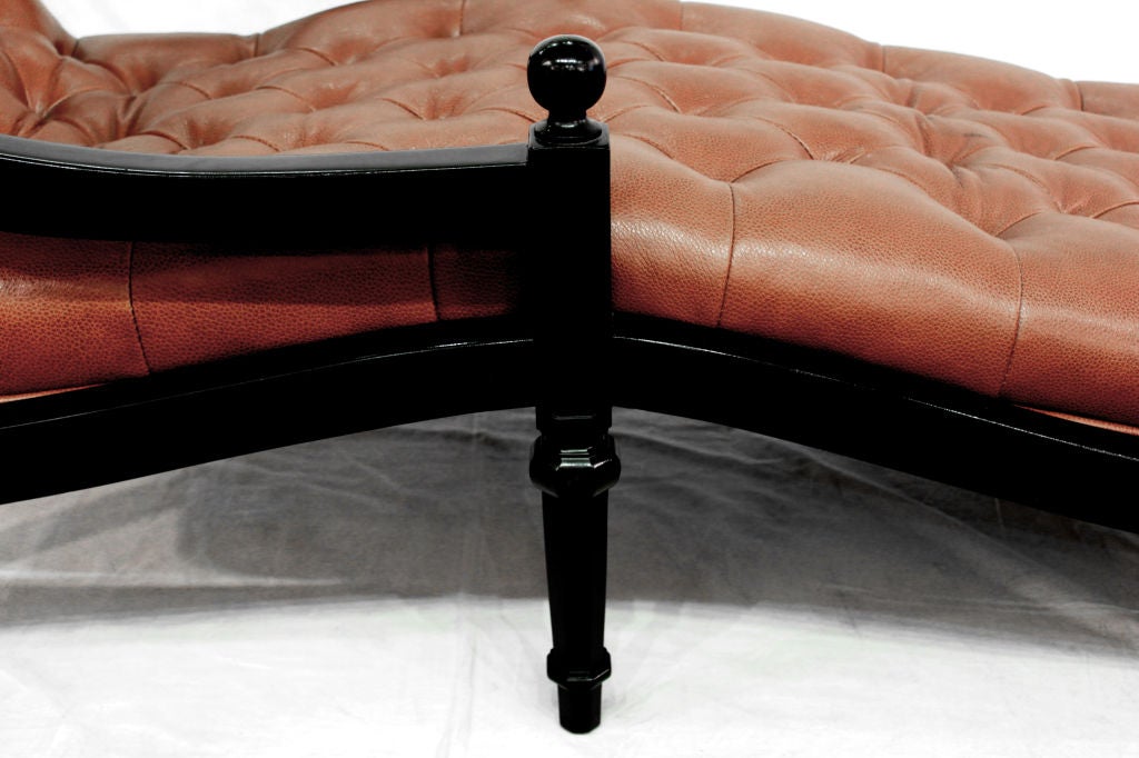 American Chic Tufted Leather Chaise