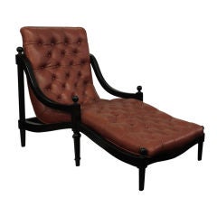 Chic Tufted Leather Chaise