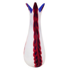 Hand-Blown Glass Vase by Anzolo Fuga