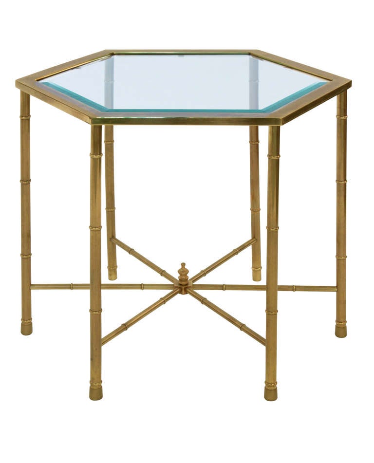 Pair of Bronze Hexagonal Tables by Mastercraft