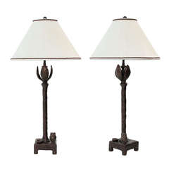 Pair of Giacometti Inspired Table Lamps by Carole Gratale