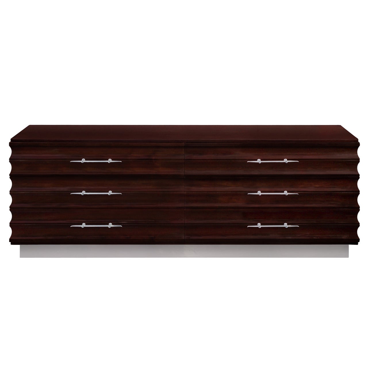 Large and Exceptional Chest of Drawers in Dark Walnut by Tommi Parzinger