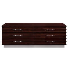 Large and Exceptional Chest of Drawers in Dark Walnut by Tommi Parzinger