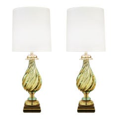 Pair of Extraordinary Sommerso Table Lamps by Seguso