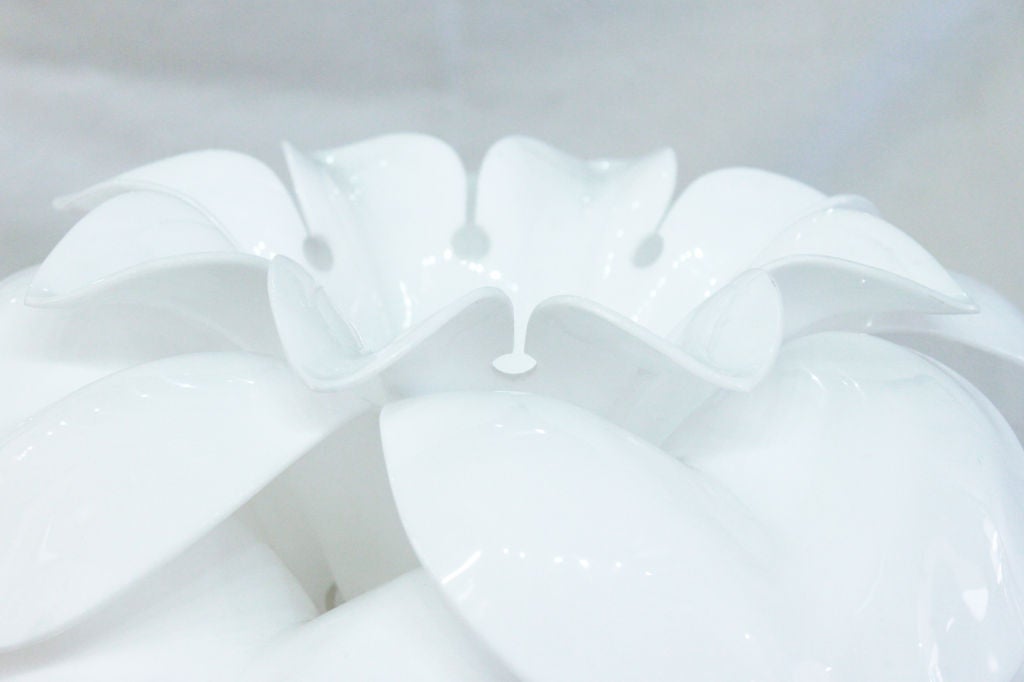 Lucite Table Lamp with Flower Motif by Rougier