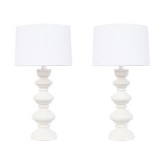 Vintage Pair of Lacquered Plaster Table Lamps by Pieri