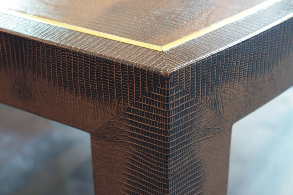 Table in Embossed Lizard by Karl Springer
