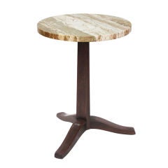 Side Table with Travertine Top by Edward Wormley