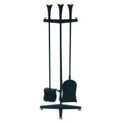 Fireplace Tool Set in Wrought-Iron by Donald Deskey