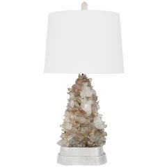 Large Rock Crystal Table Lamp by Carole Stupell