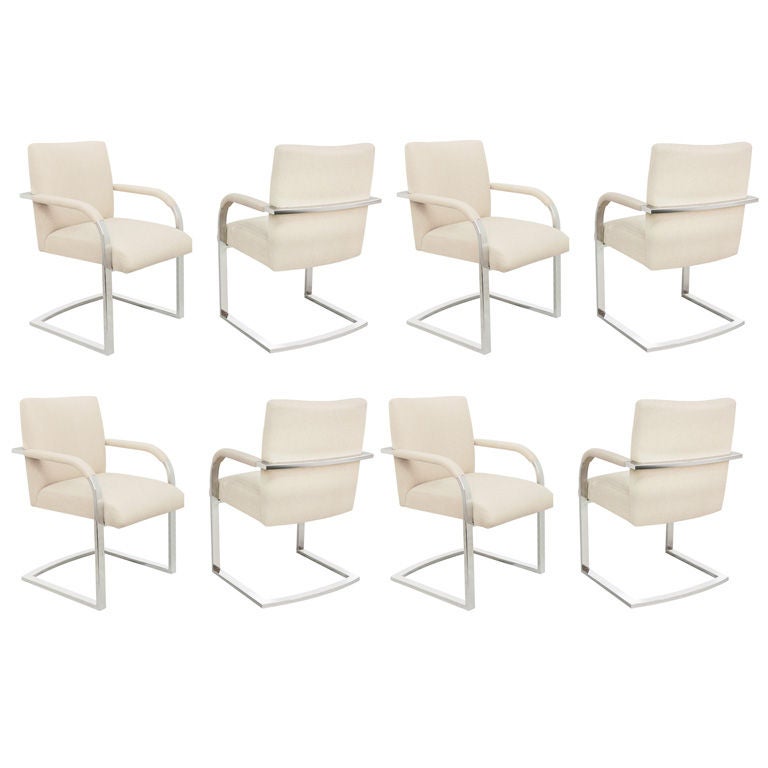 Set of 8 Elegant Dining Chairs by Milo Baughman