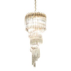Spiral Chandelier with Glass Prisms, 1960s 7