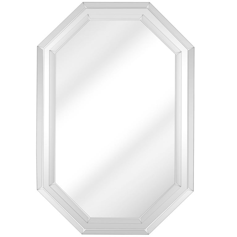 Elegant Mirror With Double Bevel Design At 1stdibs