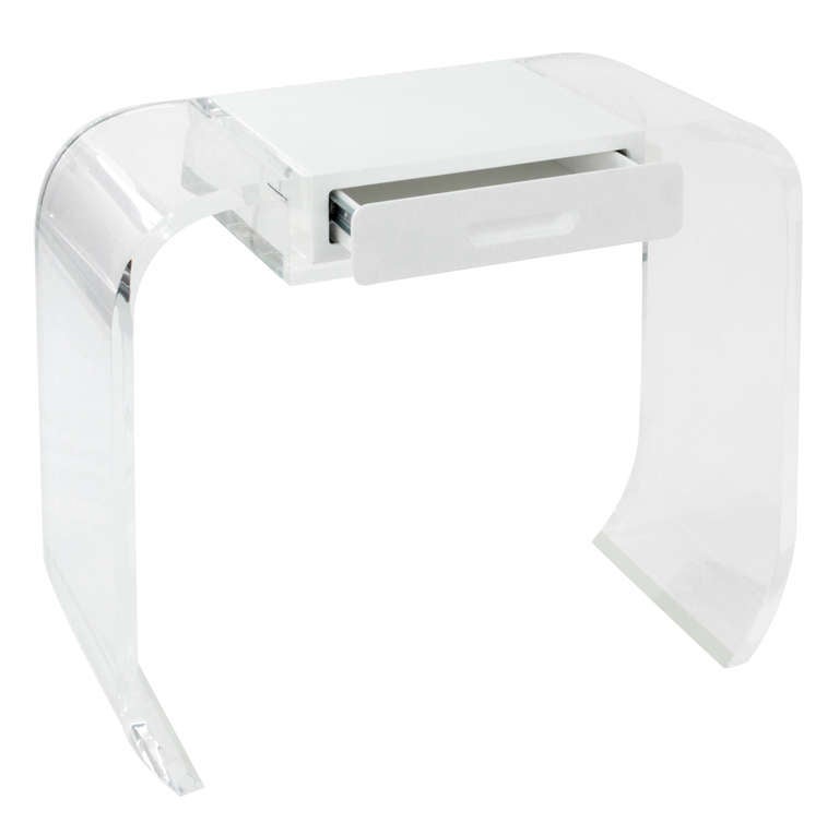 Sculptural Lucite Vanity and Bench by Jeffrey Bigelow
