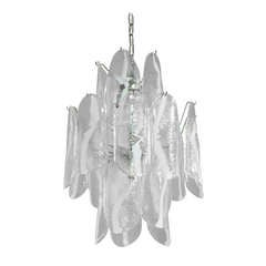 Mazzega Large Chandelier with Molded Glass Panels, 1950s 8