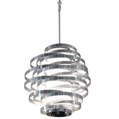 Sculptural Chandelier with Chrome Rings