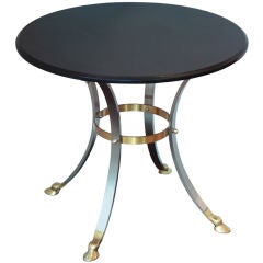 Sculptural End Table with Hoof Motif and Slate Top