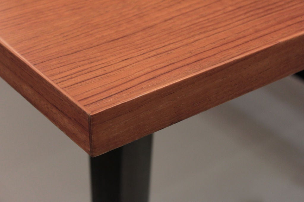 Large Dining/Library Table in Walnut with Brass Sabots