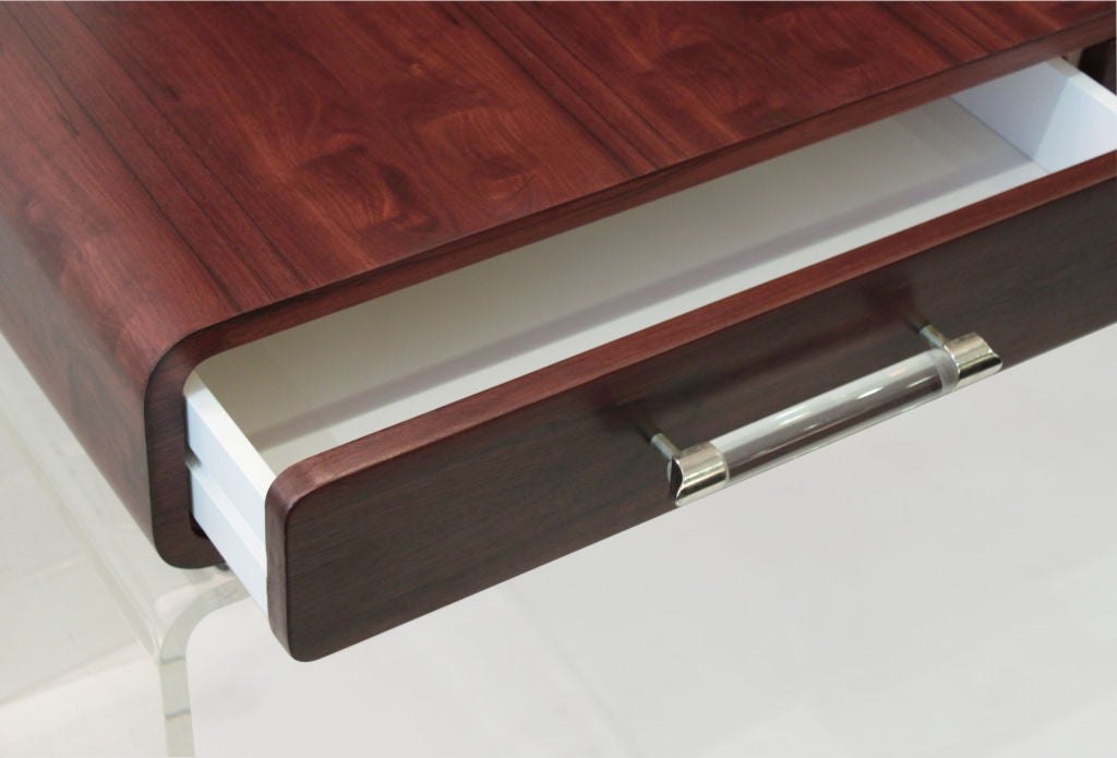 Console Table in Rosewood and Lucite by Milo Baughman