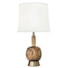 Pair of Hand-Blown Diamante Glass Table Lamp by Seguso