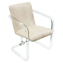 Chair with Frame in Tubular Lucite by Lion in Frost