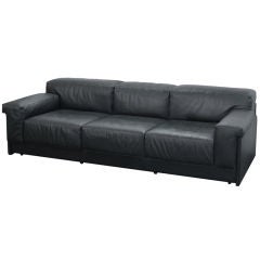 "Raphael Sofa" in Black Leather by Harvey Probber