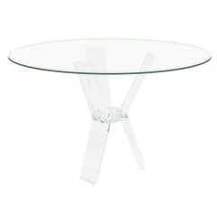 Dining Table with Sculptural Lucite Base 12