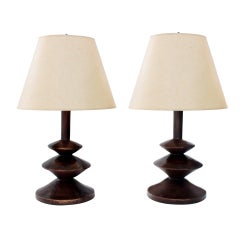 Pair of Giacometti Style Table Lamps by Sirmos