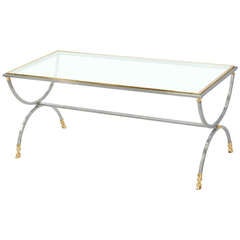 Sculptural Coffee Table in Steel and Brass with Hoof Motif 3