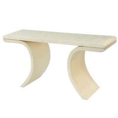 Sculptural Console Table with Faux Bone Lacquered Top 10
