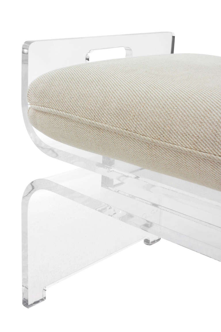 Sculptural Bench with Upholstered Cushion by Gary Strutin