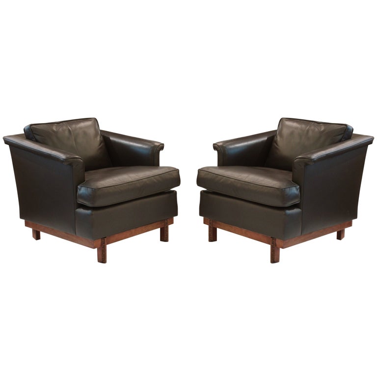 Pair of Club Chairs by Frank Lloyd Wright