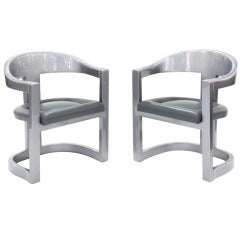 Set of 4 Onassis Chairs in Gray Lacquer by Karl Springer
