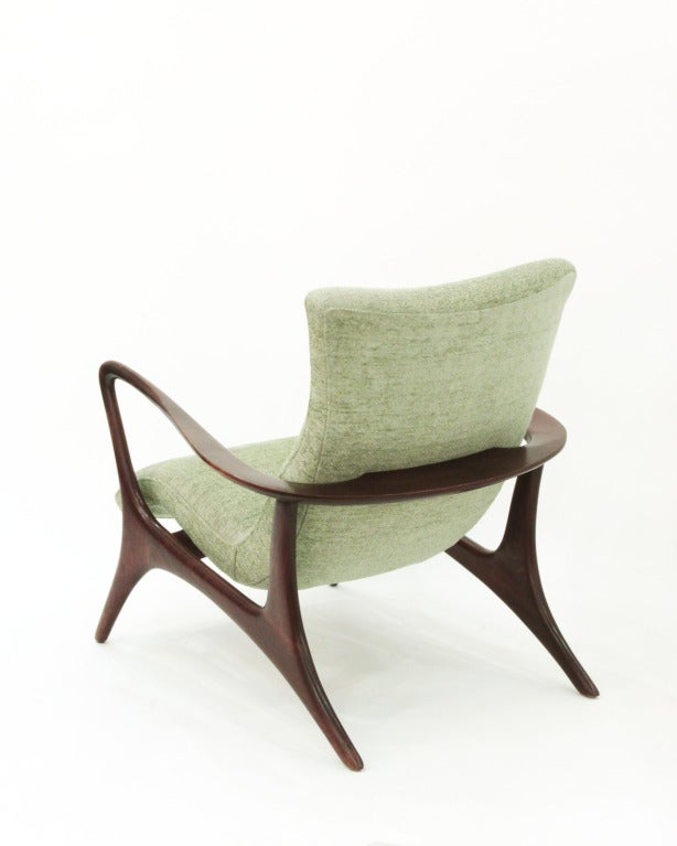 American Sculptured Walnut Countoured Chair by Vladimir Kagan