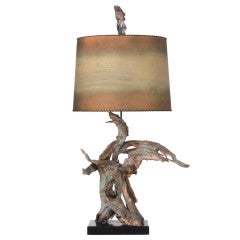 Vintage Exceptional Driftwood Art Table Lamp
